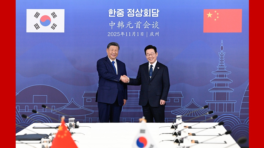 習近平同韓國總統李在明舉行會談